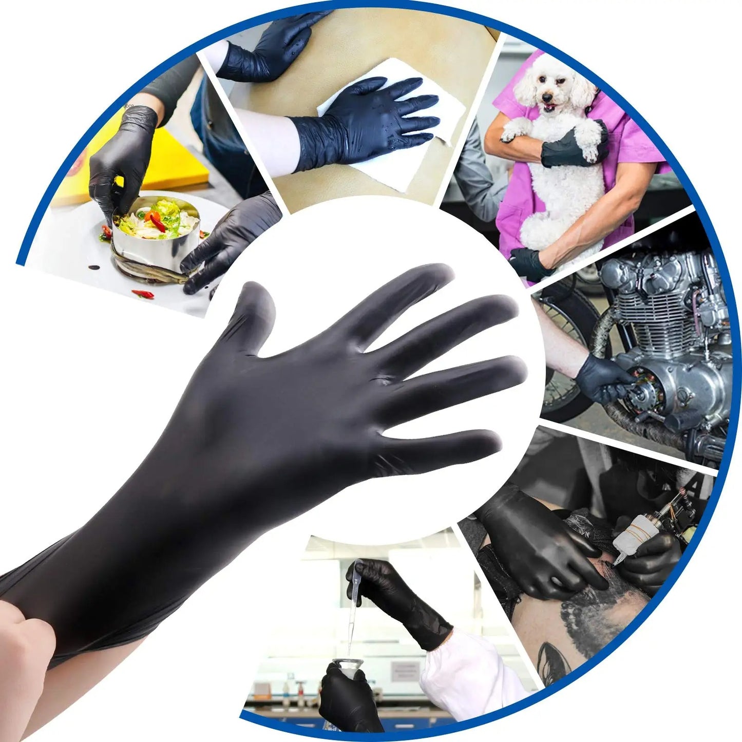 Disposable Black Nitrile Gloves For Household Cleaning