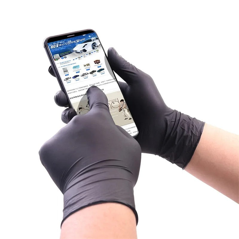 Disposable Black Nitrile Gloves For Household Cleaning