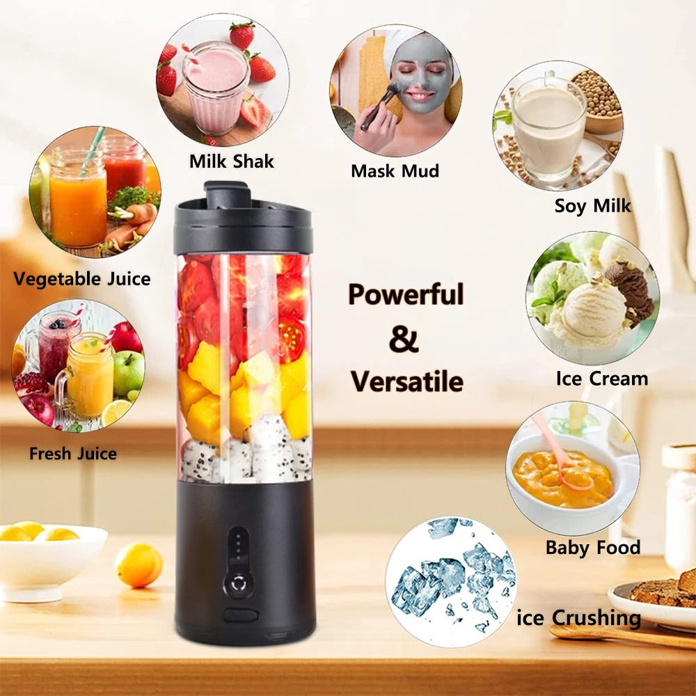 Portable Blender Mini Electric Fruit Juicer Mixer USB Rechargeable