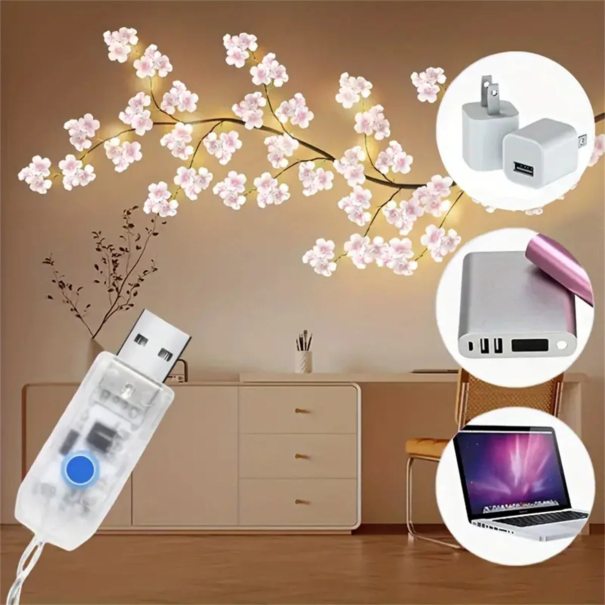 Cherry Blossom 96 Led USB Tree Branch